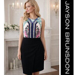 JAYSON BRUNSDON Black Label Multi-color Sleeveless Sheath Dress Size US 4 /AUS 8